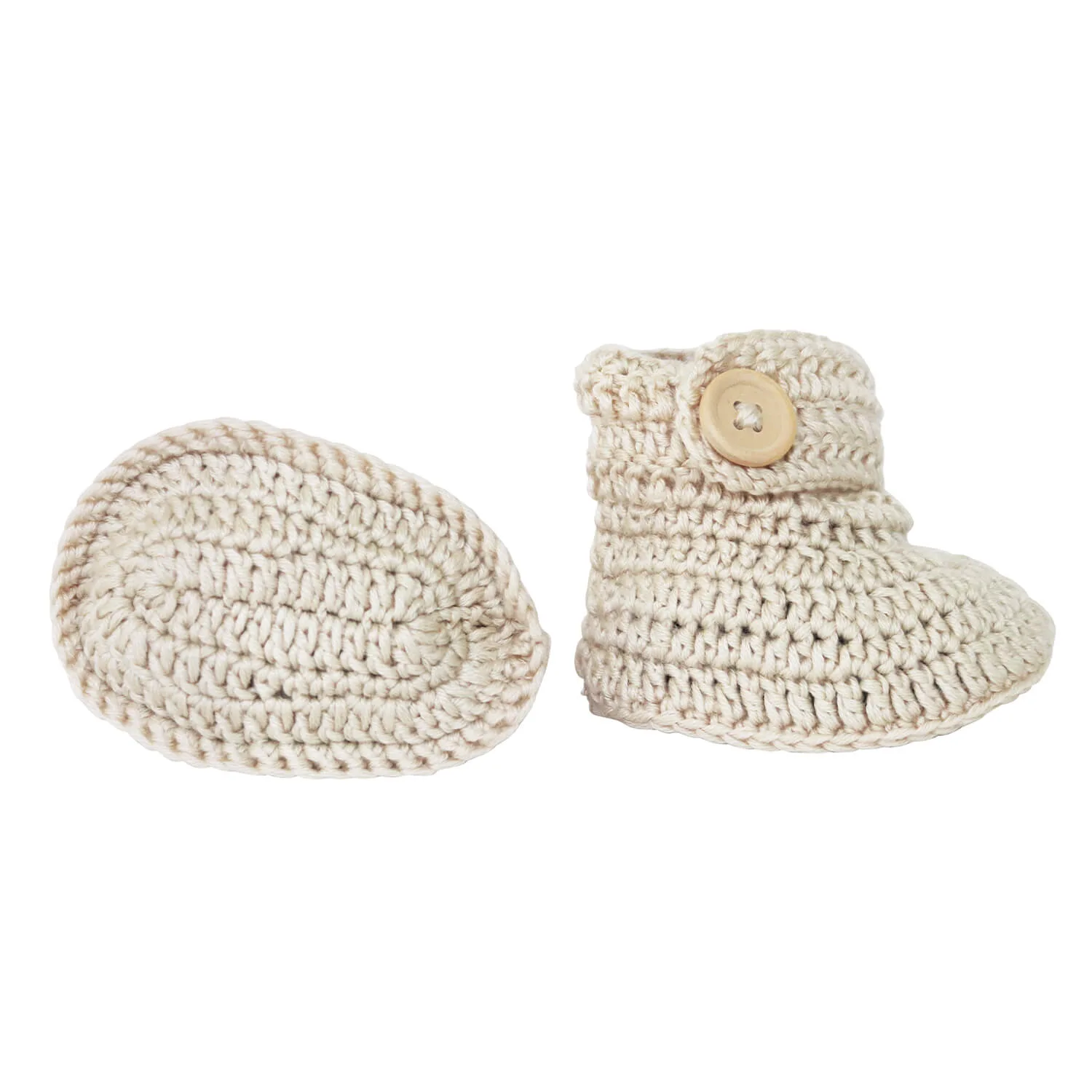 O.B Designs Vanilla Crochet Bonnet and Bootie Set | Handmade - Image 3