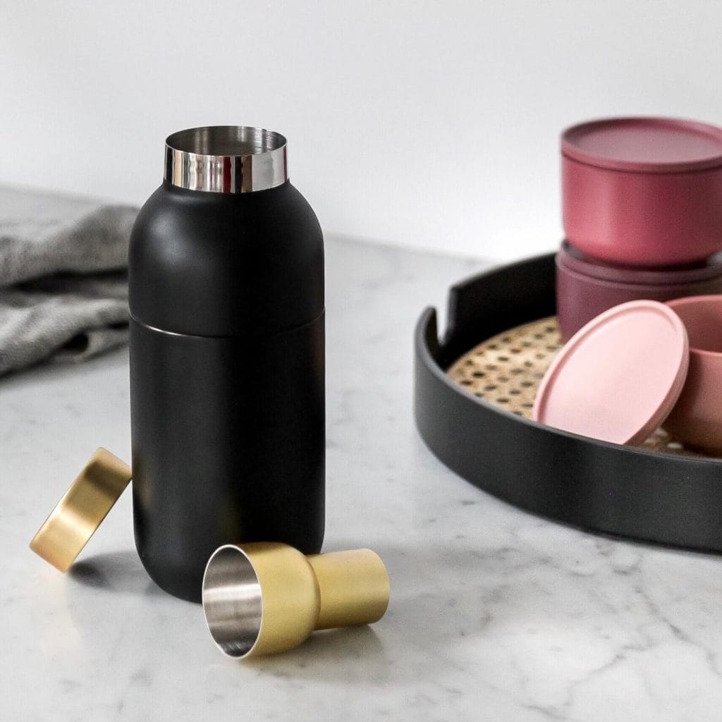Stelton Collar Cocktail Shaker / Measuring Cup Luxe Roses
