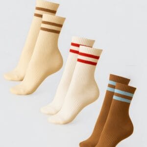 High Heel Jungle Varsity Premium Cotton Pilates Yoga Grip Socks - 3 Pack