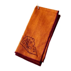 Linen Embroidered Napkins | Cheese