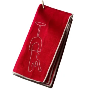 Linen Embroidered Napkins | Wine